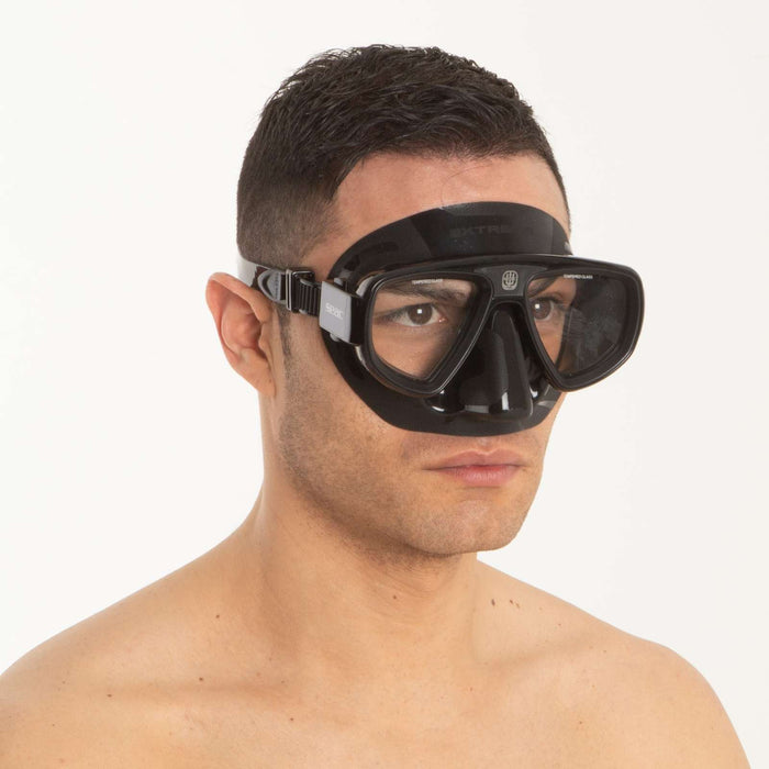 Duik Snorkelmasker Extreme 50 Zwart-Zwart Seac 75-65N-SBL