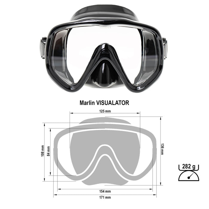 Diving Mask Visualator Zwart Marlin 9899