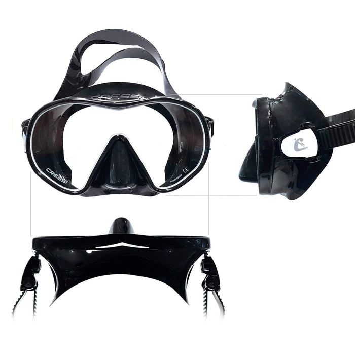 Duik Silicoon Masker F-dual Transparant-Geel Cressi ADS500010