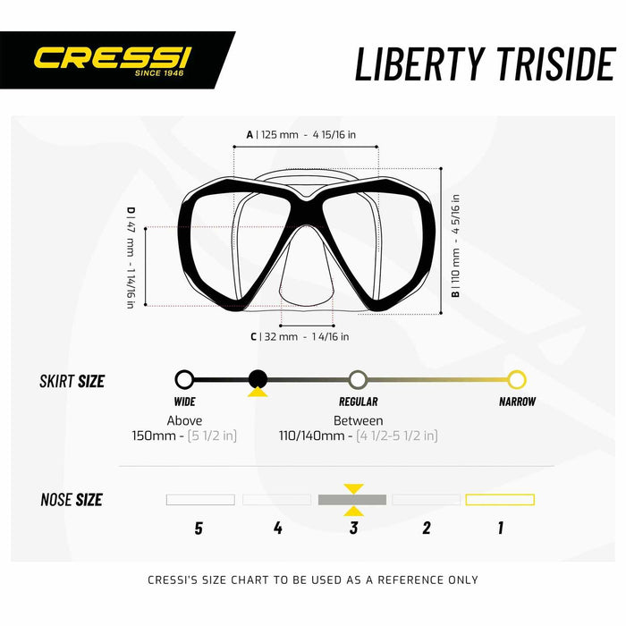 Duik Silicoon Masker Liberty Triside Donkerblauw Cressi DS455020