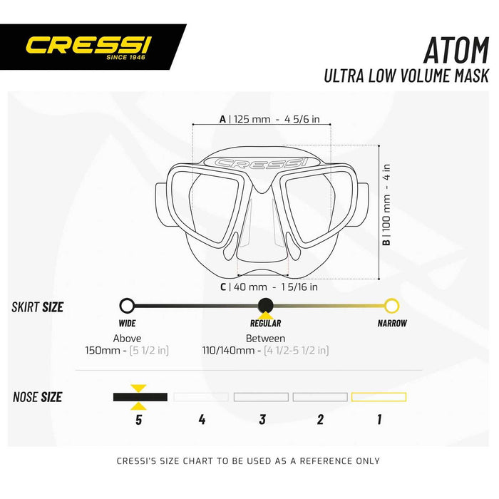 Duik Siliciummasker Atom Blauw-Metaal-Zwart Cressi DS522050