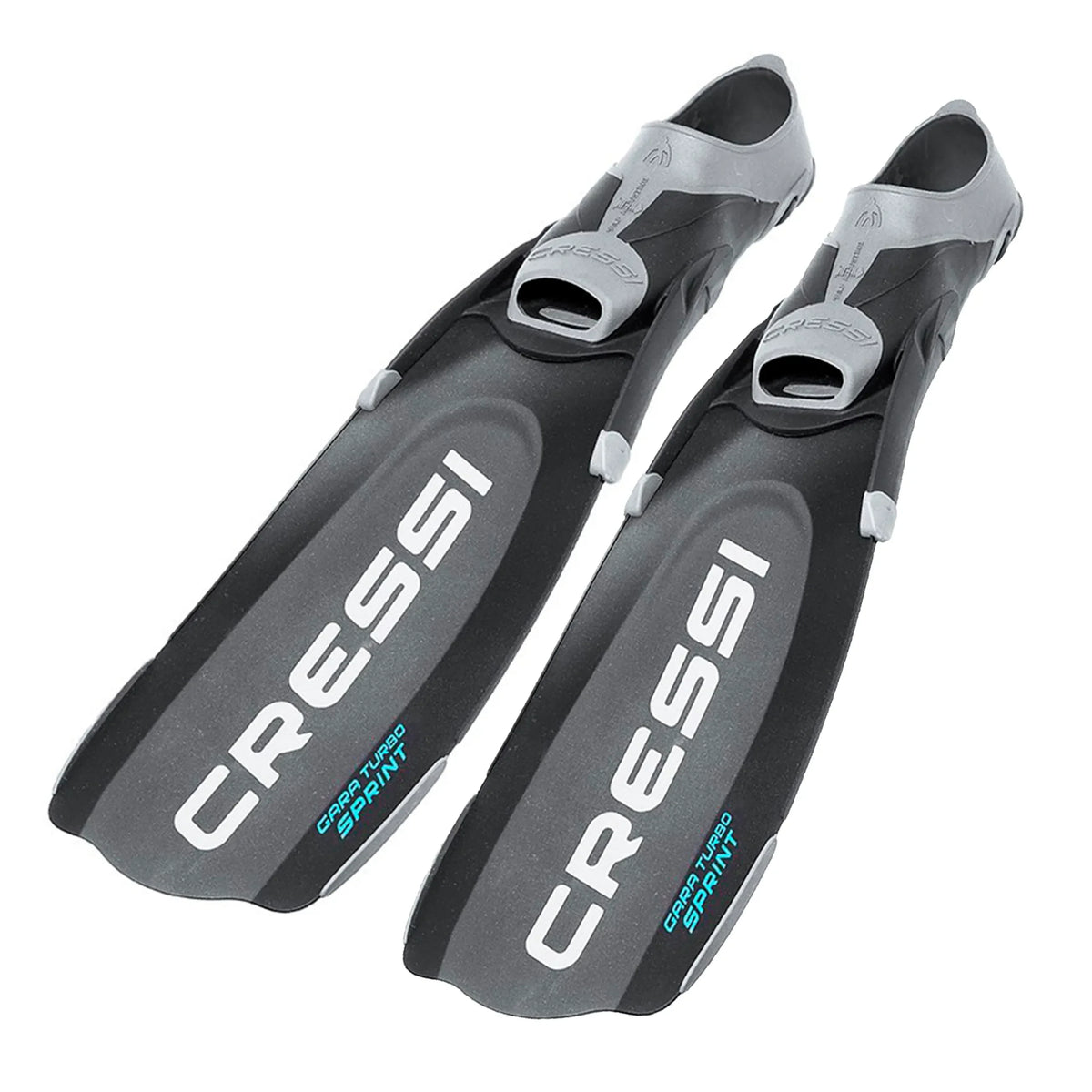 Cressi Gara Modular Sprint Turbo Fins, Black / 42/43